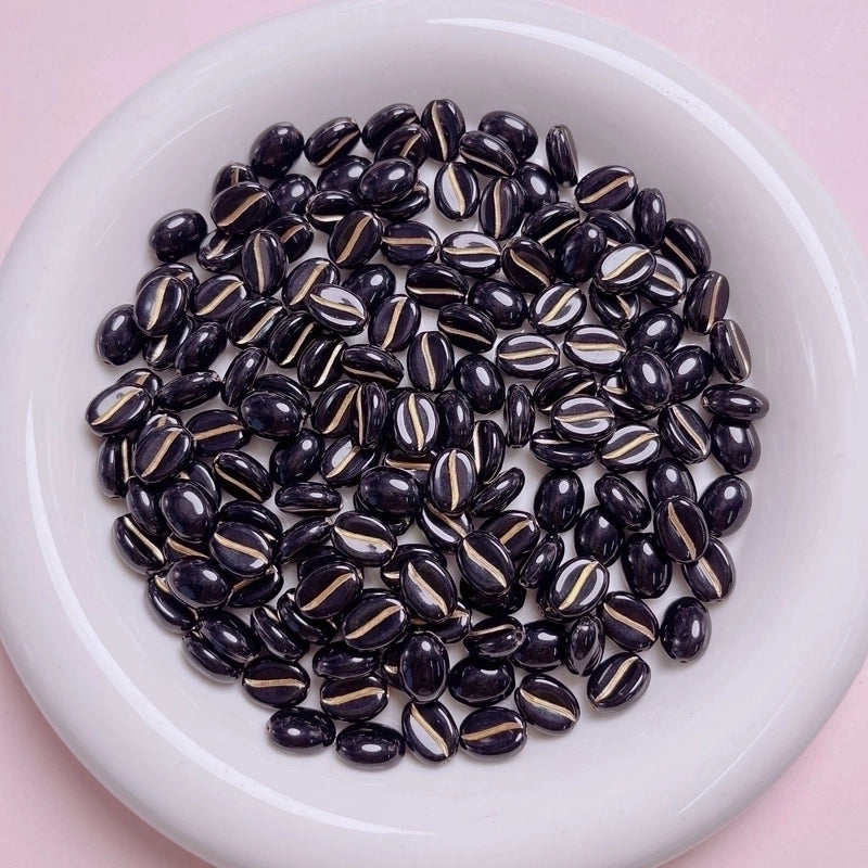 A Pack Of 30 Arylic Coffee Beans Beads