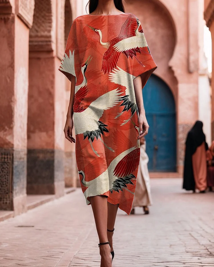 Women's Elegant Printed Loose Dress