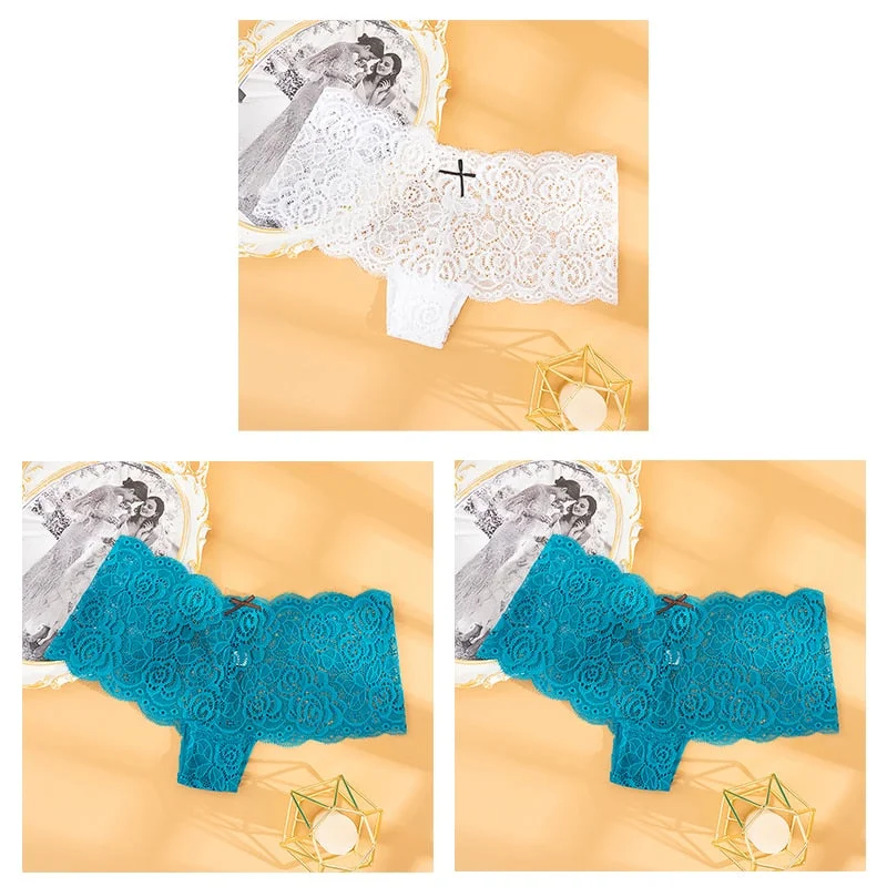 Sexy Women's Panties Boyshort Soft Comfortable Lace Underpants Female Transparent Hollow Out Knickers Underwear Lingerie