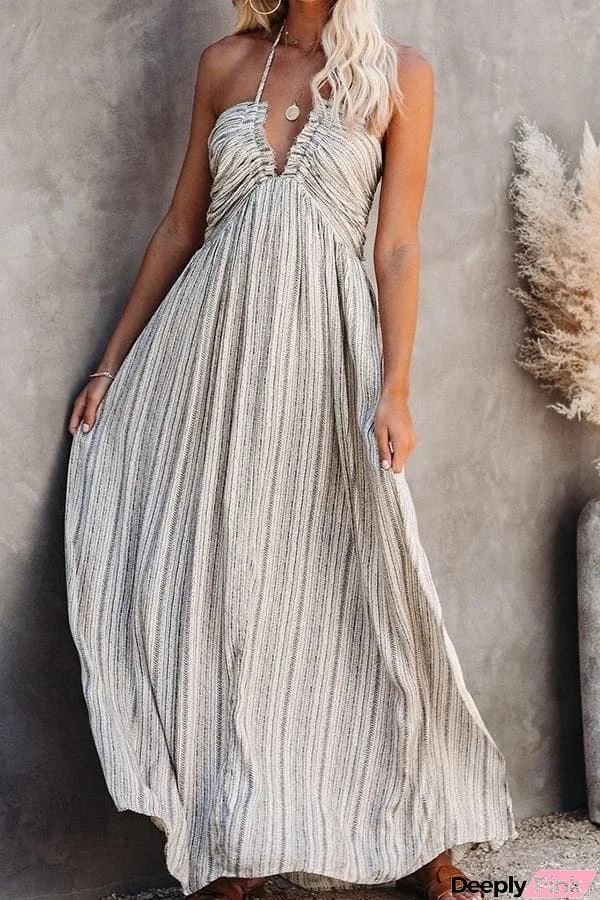 Wrapped Chest Strap Maxi Dress