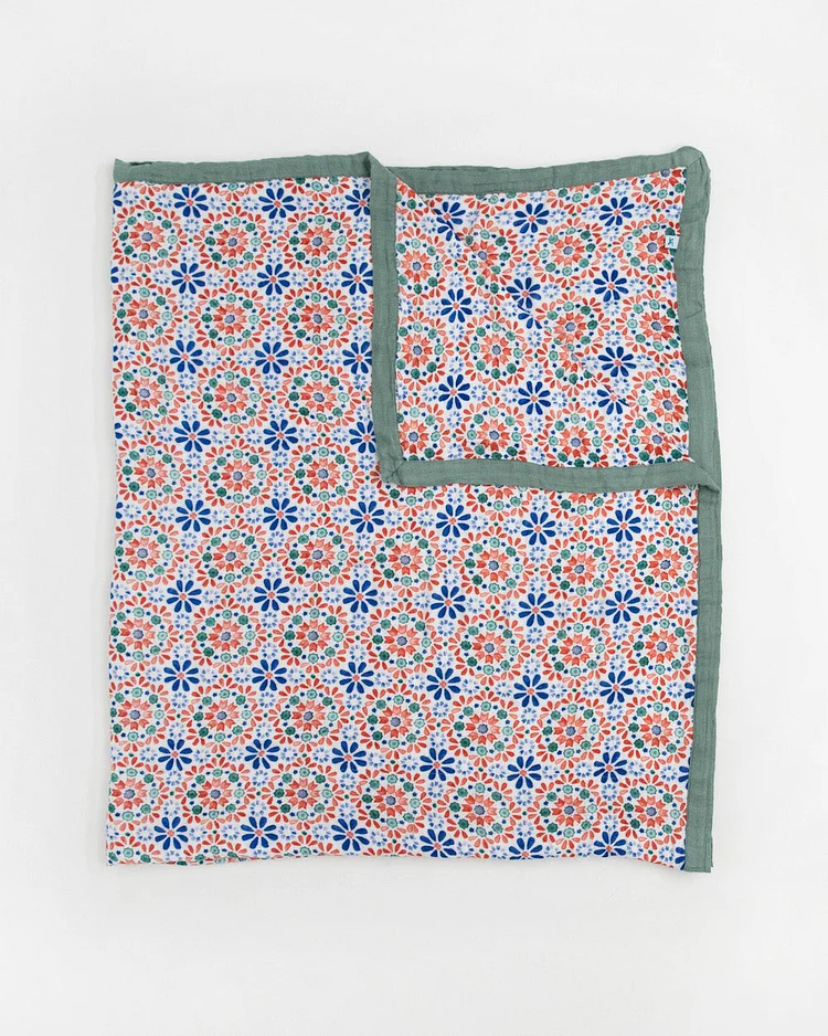 Deluxe Muslin Quilted Throw - Kaleidoscope