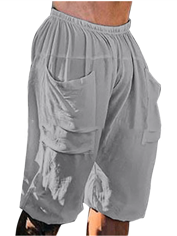 Men's Shorts Linen Shorts Summer Shorts Elastic Waist Front Pocket Plain Comfort Breathable Outdoor Daily Going out Linen / Cotton Blend Fashion Casual Black Green | 168DEAL