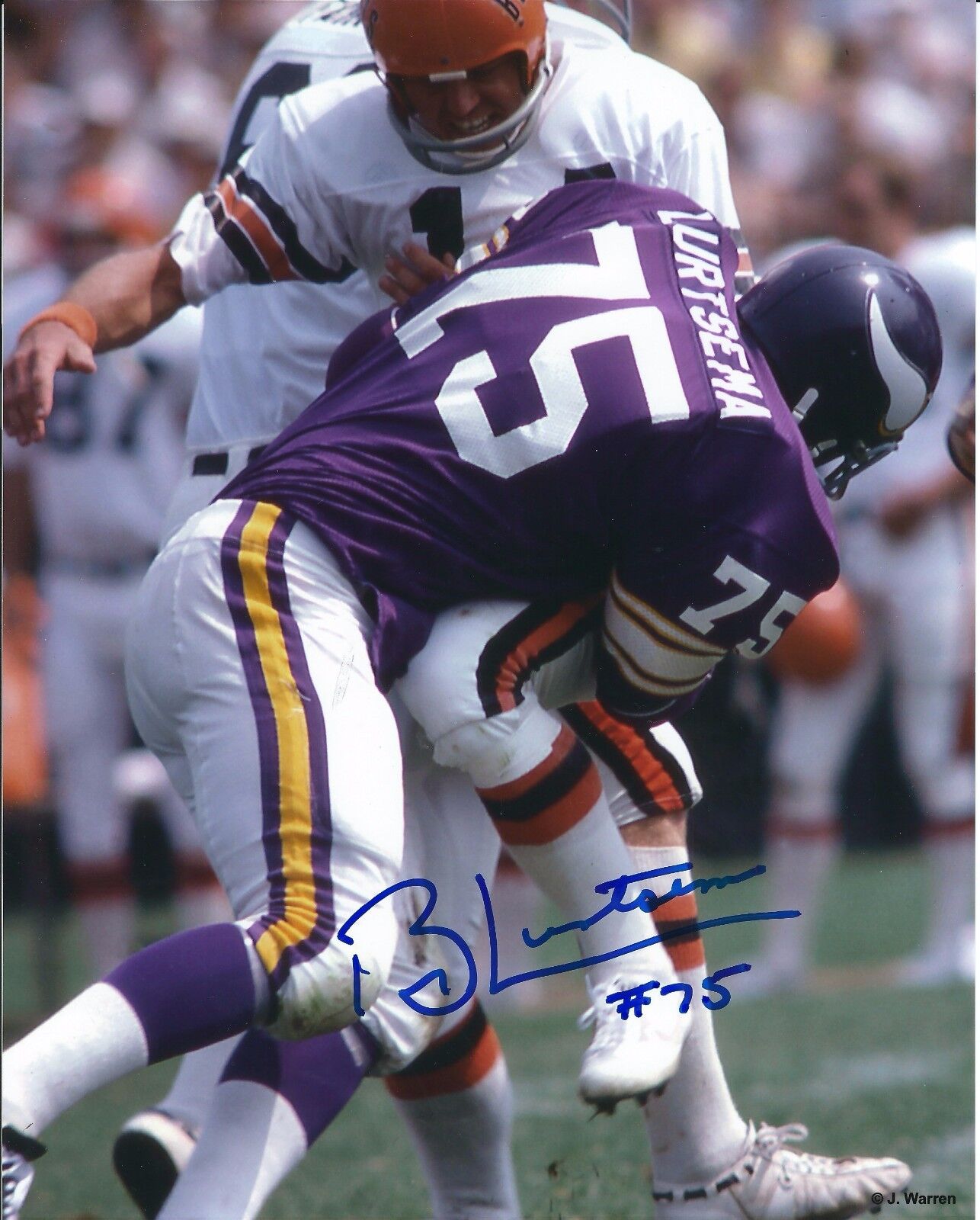 Signed 8x10 BOB LURTSEMA Minnesota Vikings Autographed Photo Poster painting - w/COA