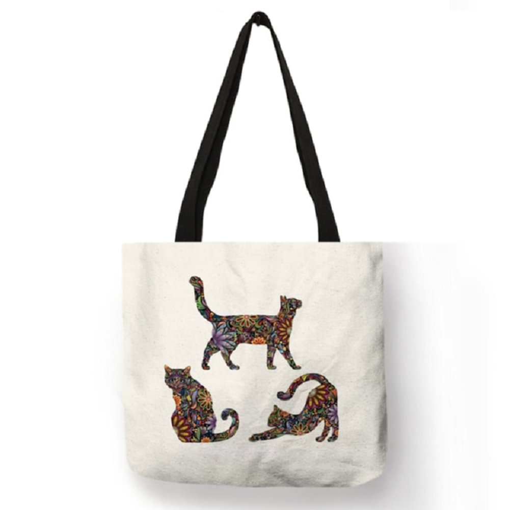 Linen Tote Bag - Painted Cat