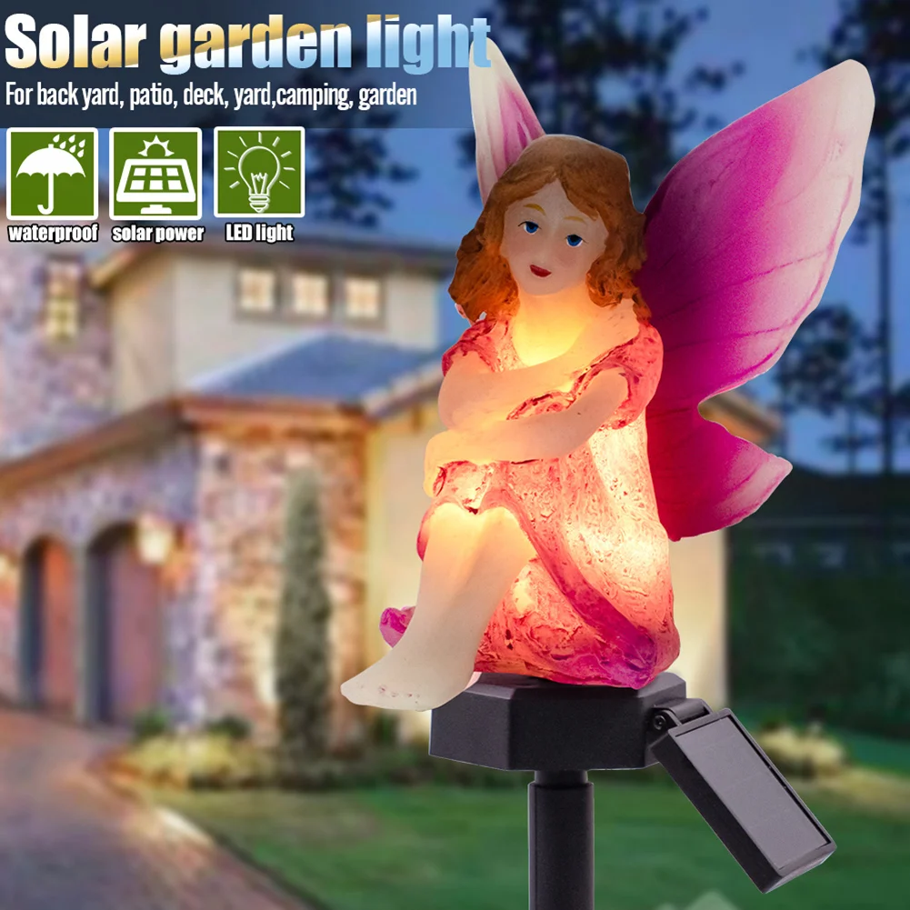 LED Solar Light Flower Fairy Lawn Stake Outdoor Garden Landscape Light (A)