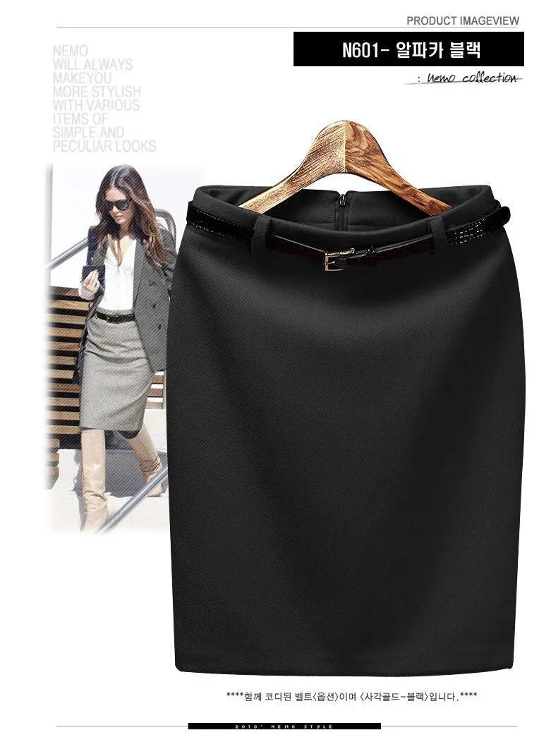 Sexy Hip Skirt Pencil Womens Skirts With Belt Short High Waist Woman Skirt Elegant Business Work Wear Office Lady Mini Skirts