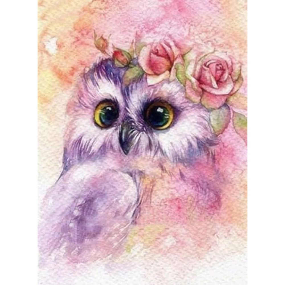 

30*40CM - Round Drill Diamond Painting - Owl, 501 Original
