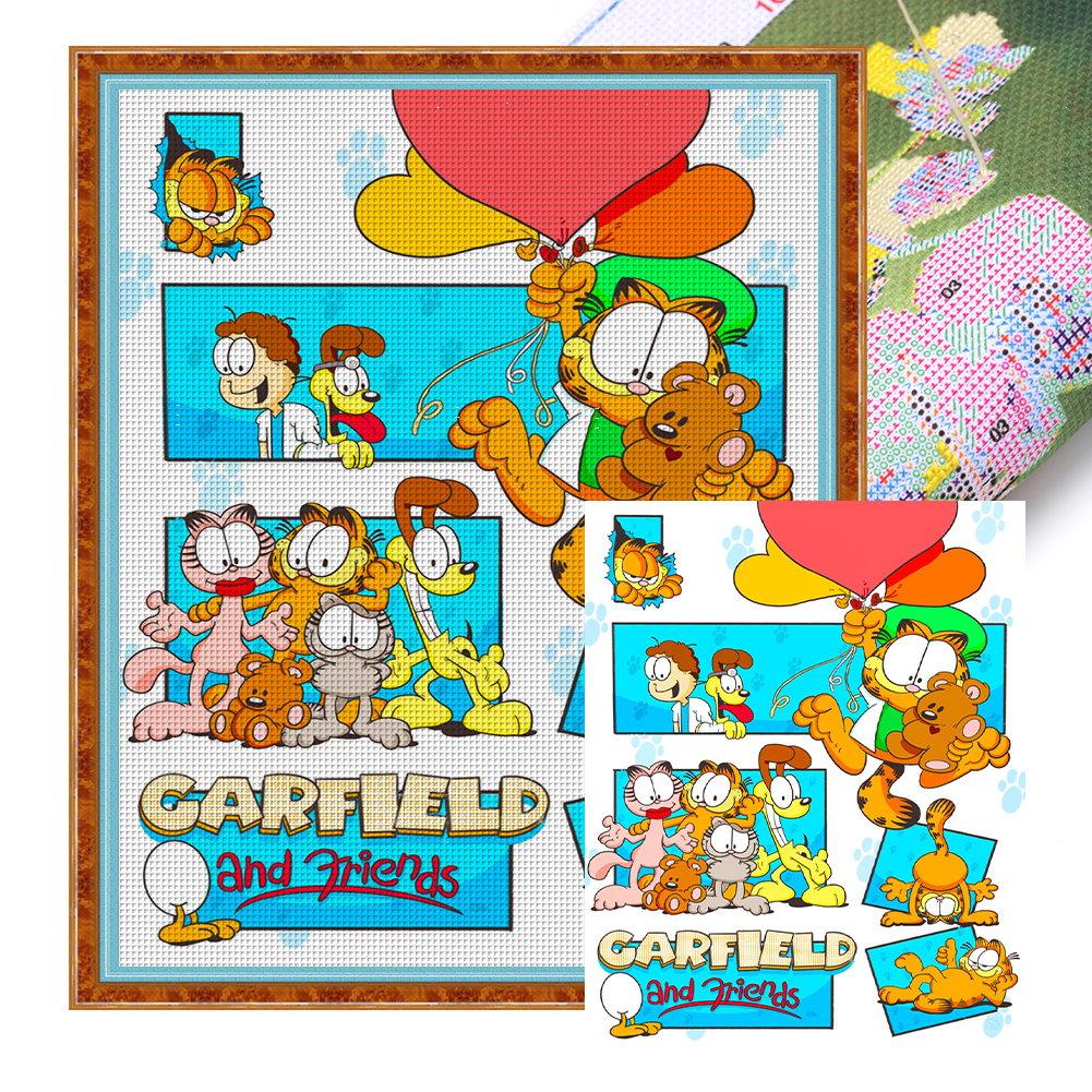 Garfield And Friends Full 11CT Pre-stamped Canvas(50*60cm) Cross Stitch