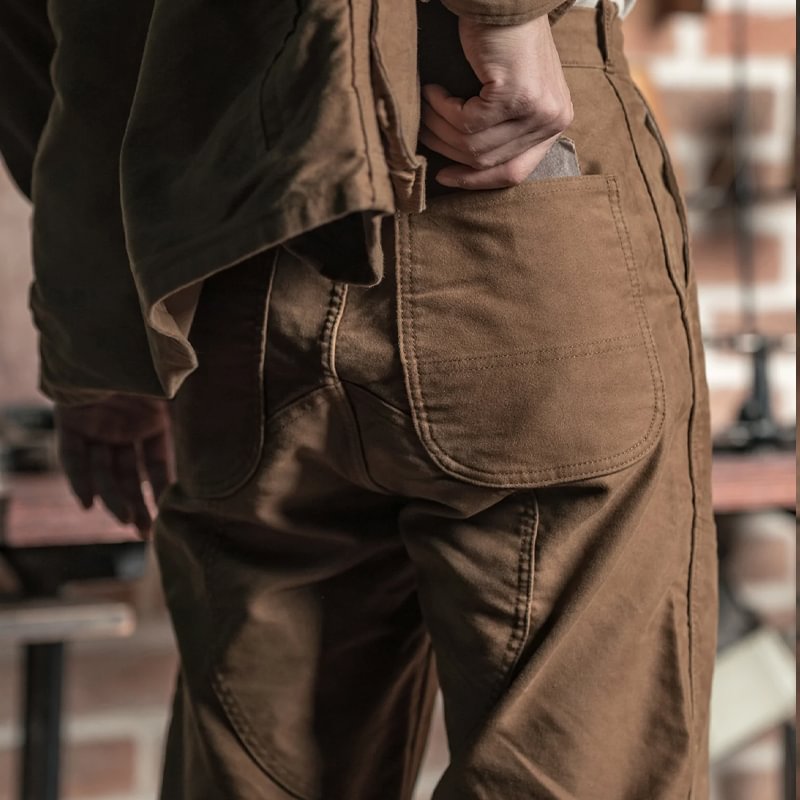 13 Oz Moleskin Fabric Casual Straight Pants