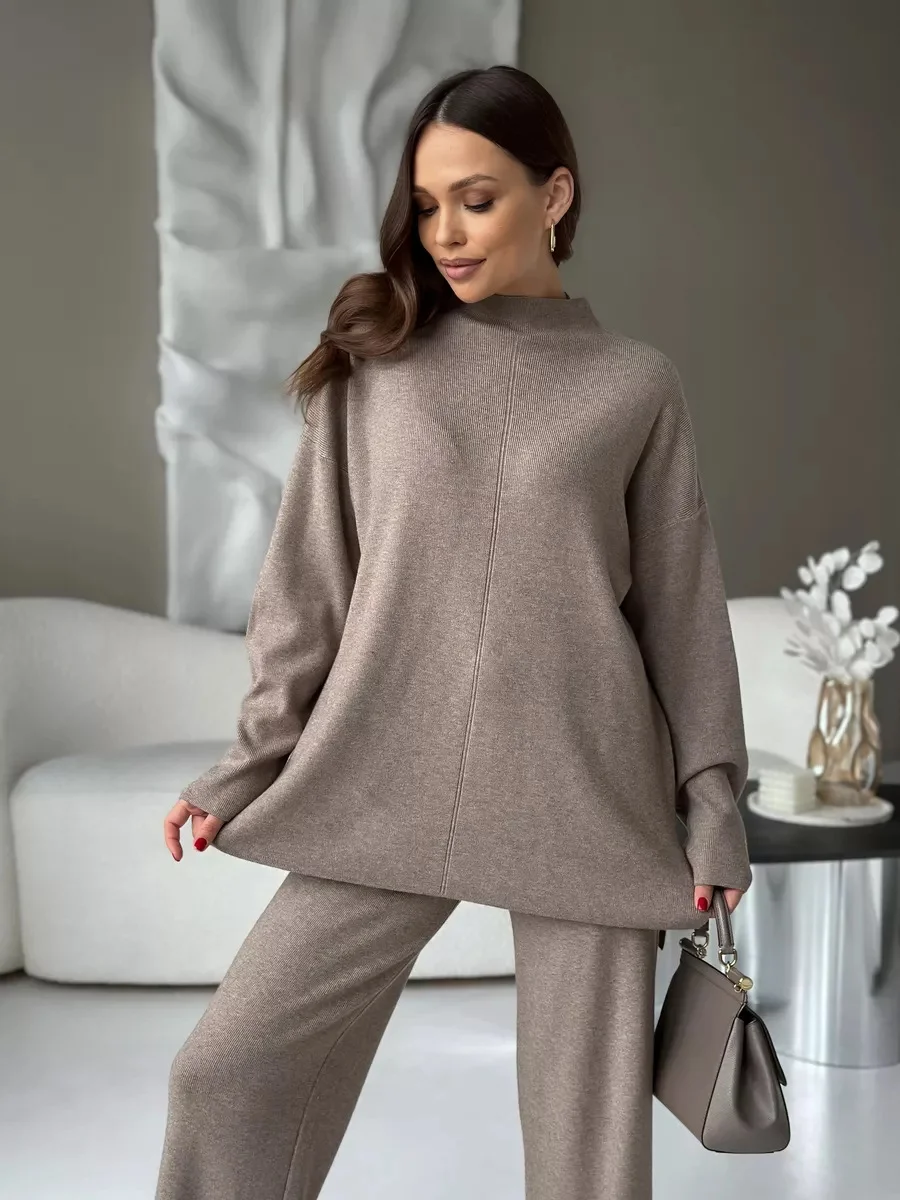 Athvotar Athvotar And Winter Long Sleeves Of Loose Casual Trousers Sweater Set Women Hot Selling Fork Set