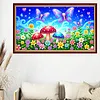 Luxury AB Velvet Diamond Painting Kit - Butterfly and Mushroom