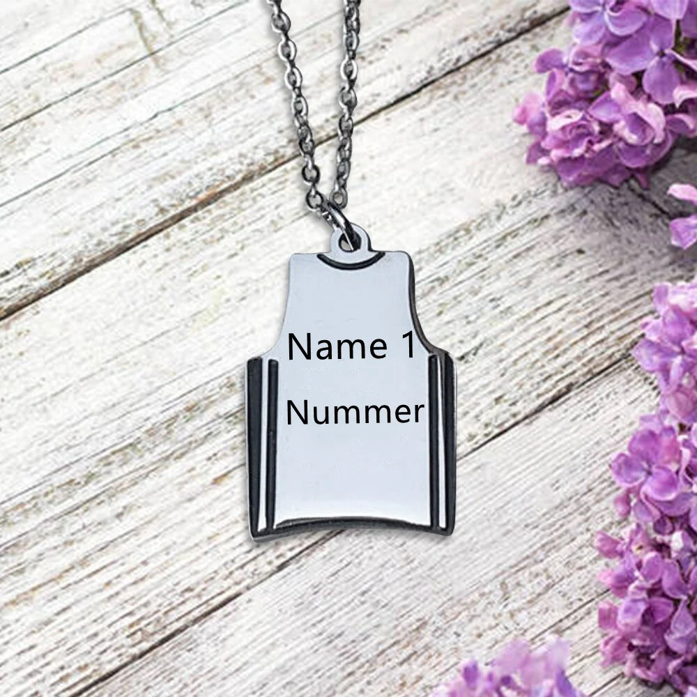Personalisierter Basketball mit Nummer und Name gravierter Charm-Halskette Kettenmachen