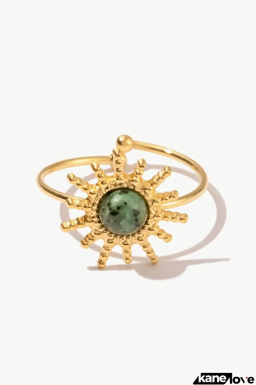 Natural Stone Sun Shape Open Ring