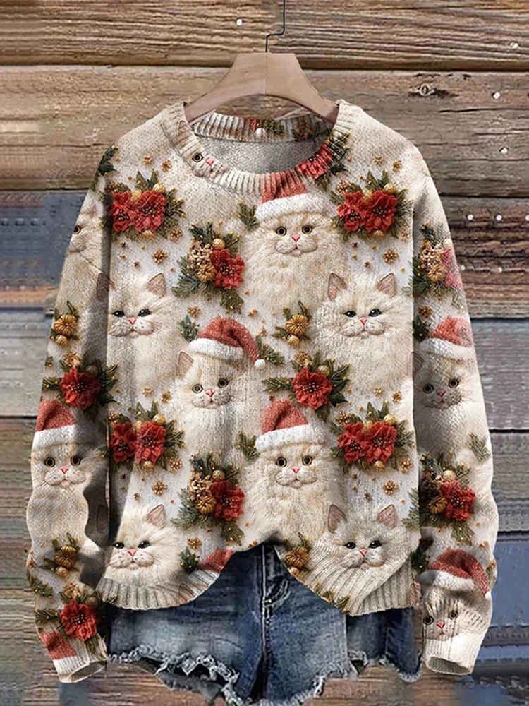 Cute hot sale cat sweater