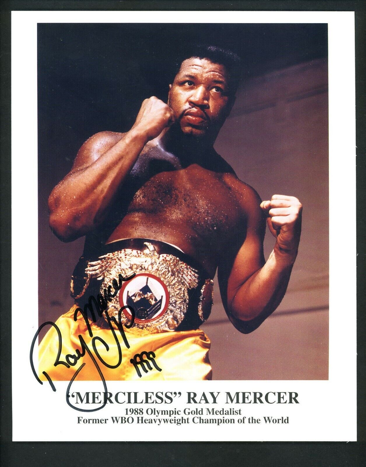 Merciless Ray Mercer Signed Autographed 8 x 10 Photo Poster painting boxing pose