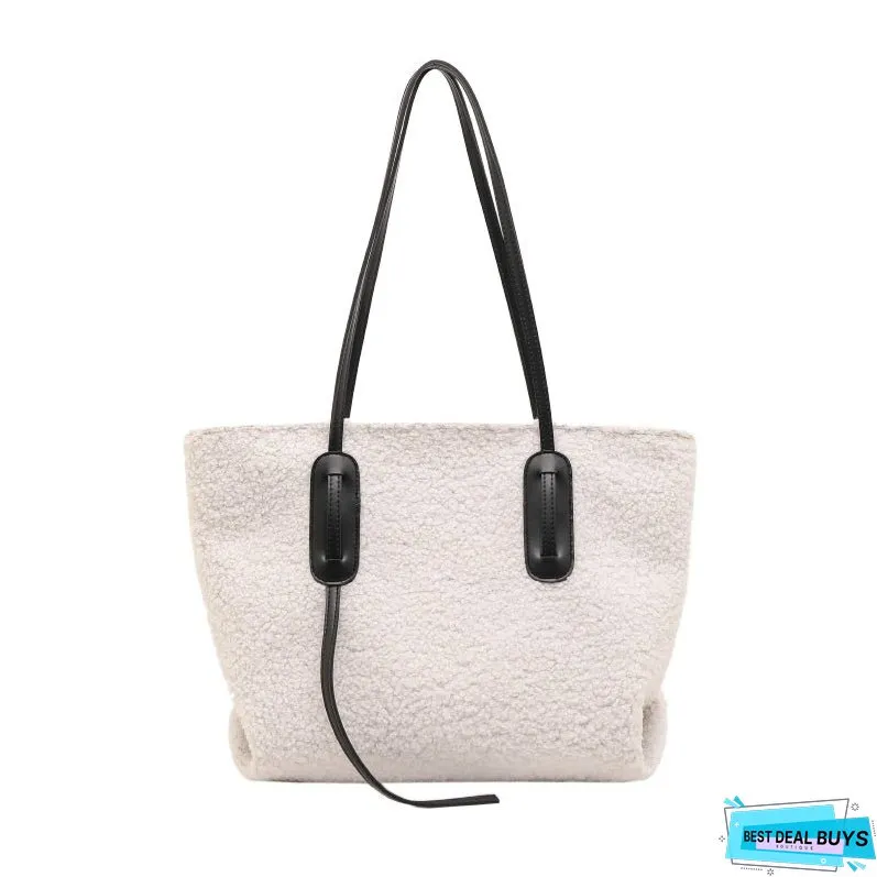 Top Handle Plush Tote Bag