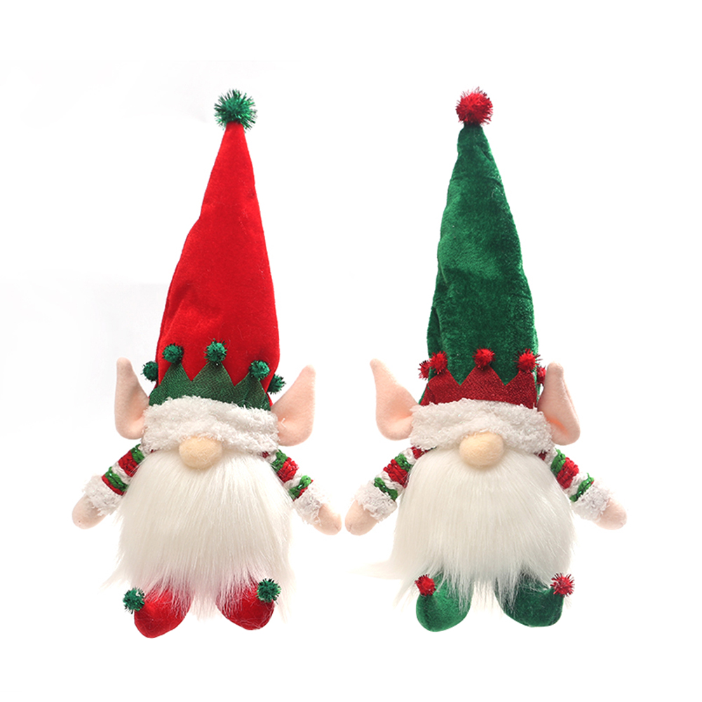 

Christmas Elf Faceless Dwarf Gnome Doll Glowing LED Light Home Party Decor, Green, 501 Original