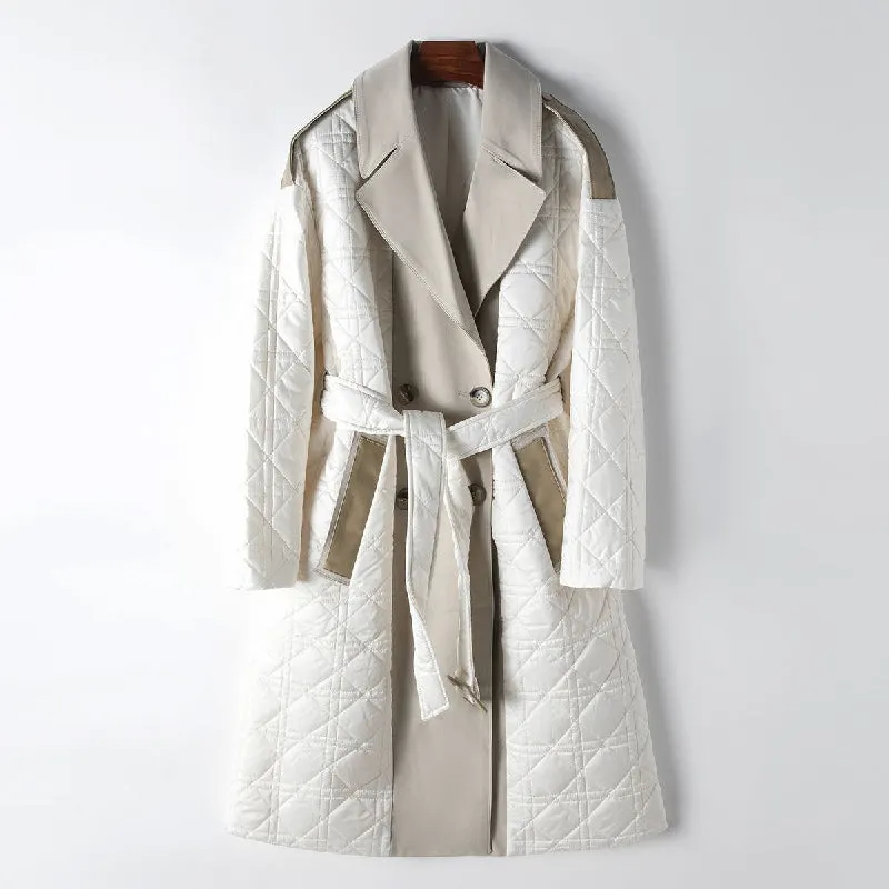 Women's Quilted Coat &ndash; Belted Longline Winter Layer &ndash; view 2
