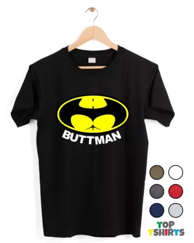 Pornhint BUTT MAN Funny Batman symbol T-shirt Birthday Gift Ass Man Joke Top New