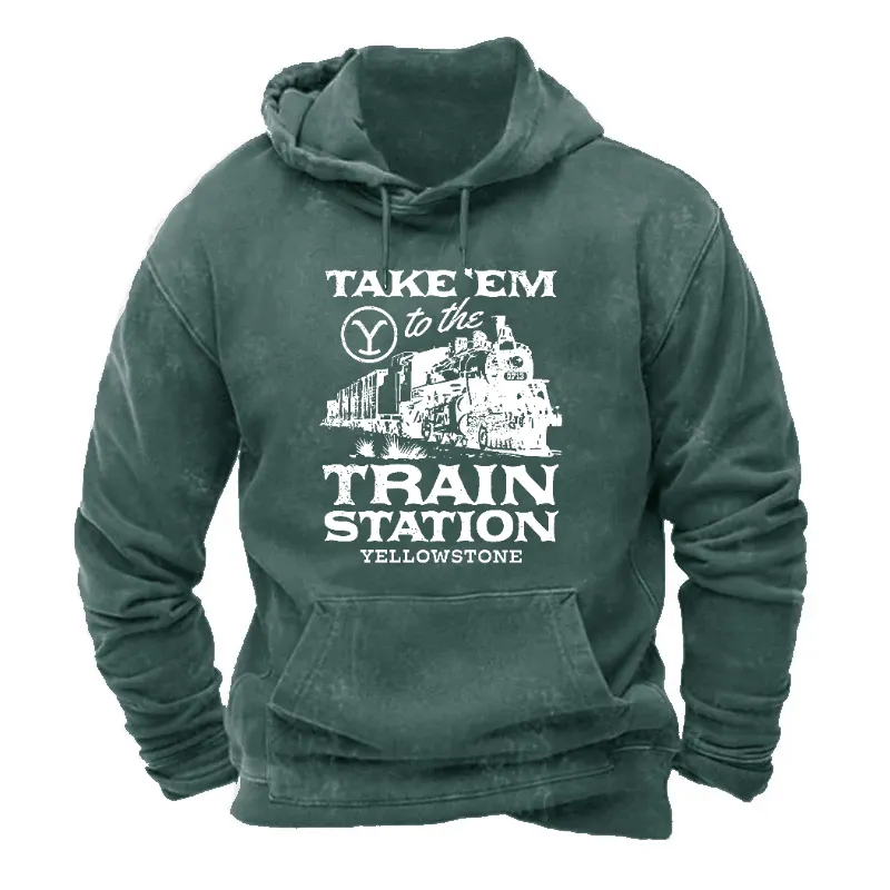 Yellowstone - Take Em Train Station- Mens Fleece Pullover Hoodie main image 1