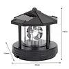 Solar Power LED Light Rotating Lighthouse Landscape Lamp Garden Decoration