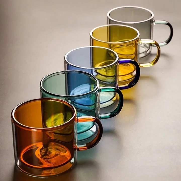 Colorful Glass Coffee Cups