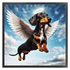 Angel Dachshund-11CT Stamped Cross Stitch 40*40cm/15.75*15.75in tapestrymarket