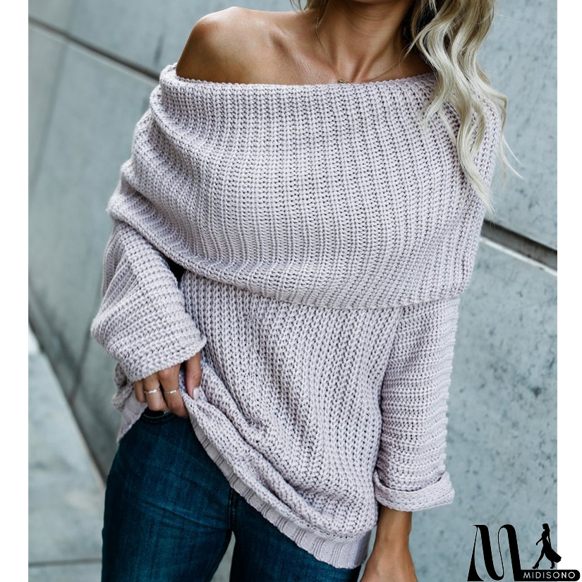 MidiSono - Women'S Loose Long-Sleeved Large Size Sweater