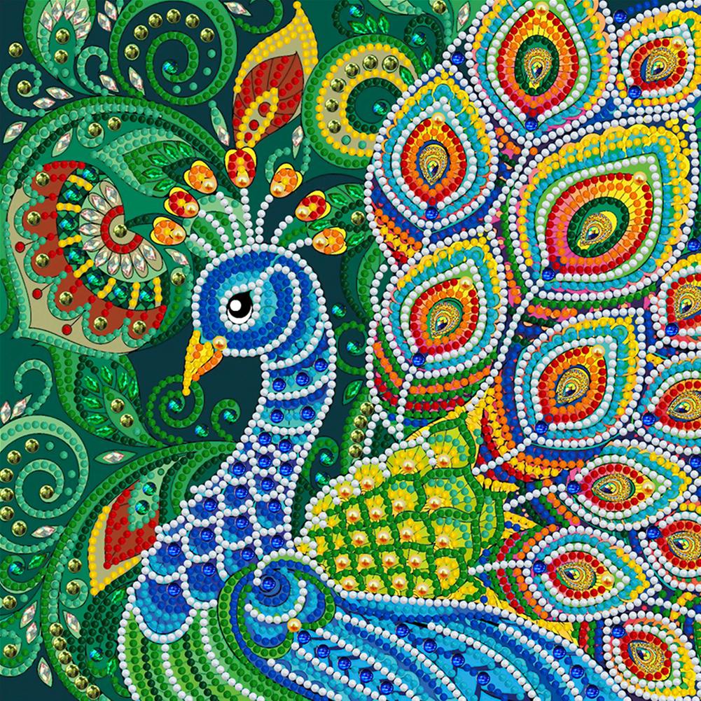 

Peafowl - Special Shaped Diamond Painting - 30*30CM, 501 Original