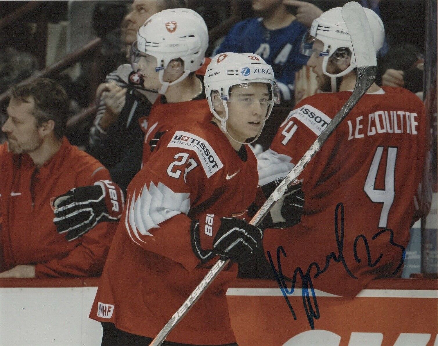 Switzerland Philipp Kurashev Signed Autographed 8x10 NHL Photo Poster painting COA #6