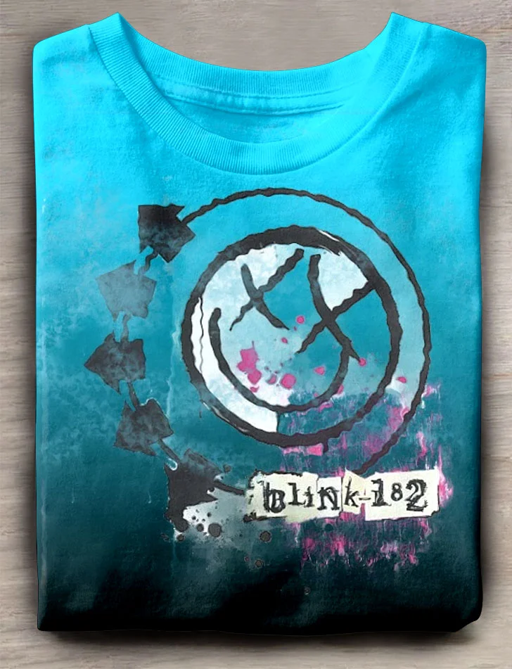 Teecade Teecade Blink-182 Smiling Face Art Print T-shirt