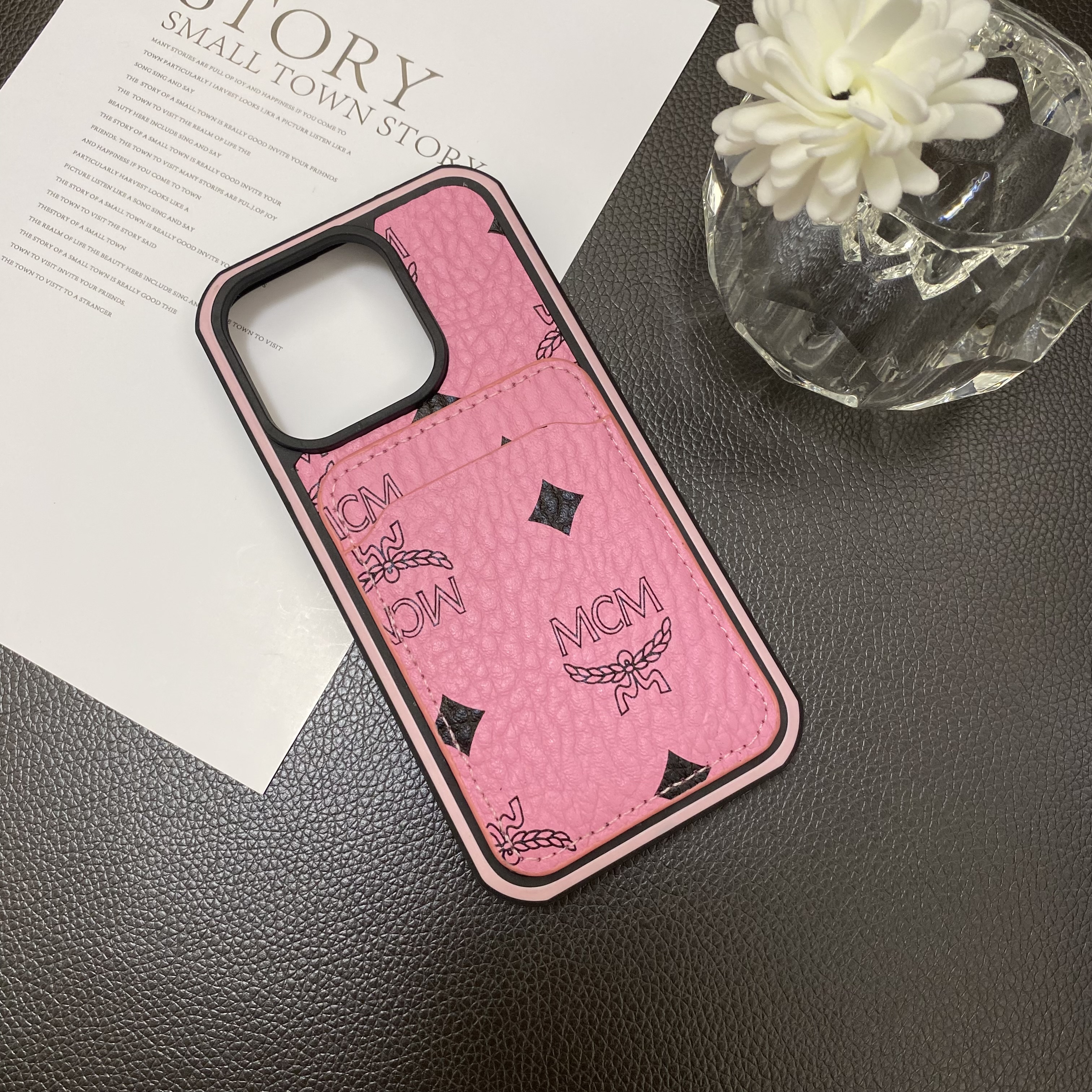 MCM Luxury Back Card Leather Apple iPhone Case