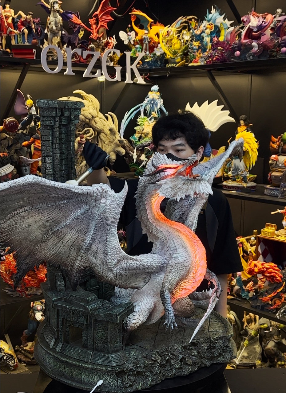 Dragon Frontier Studio - Monster Hunter White Fatalis Large Scale with LED Lighting Statue(GK)-