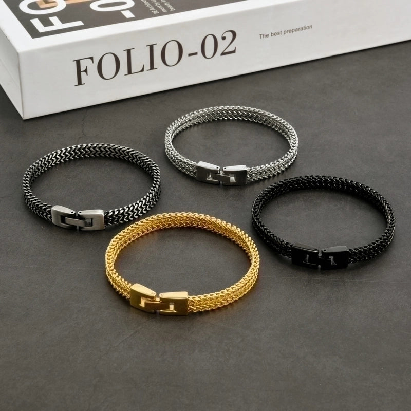 Hip-hop Geometric Titanium Steel Plating Men's Bracelets