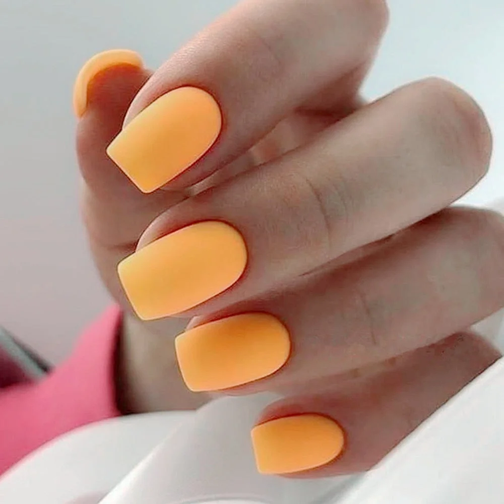 24Pcs Matte Black Short Fake Nails Artificial Press On False Nails For Design Full Cover Fingernails Manicure Tool-Nail Inspo