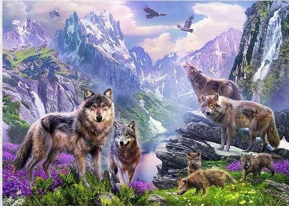 

Spring Wolves – Paint By Numbers - 40*50CM, 501 Original