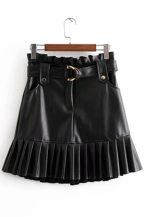 You're the One Belt Pleated Mini Skirt