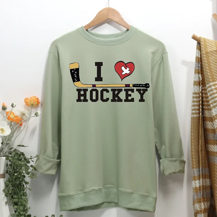 I Love Hockey Women Casual Sweatshirt