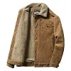 Men's Loose Fit Blend Corduroy Jacket Warm Sherpa Lined Button Up Winter Trucker Coat by Inlyline