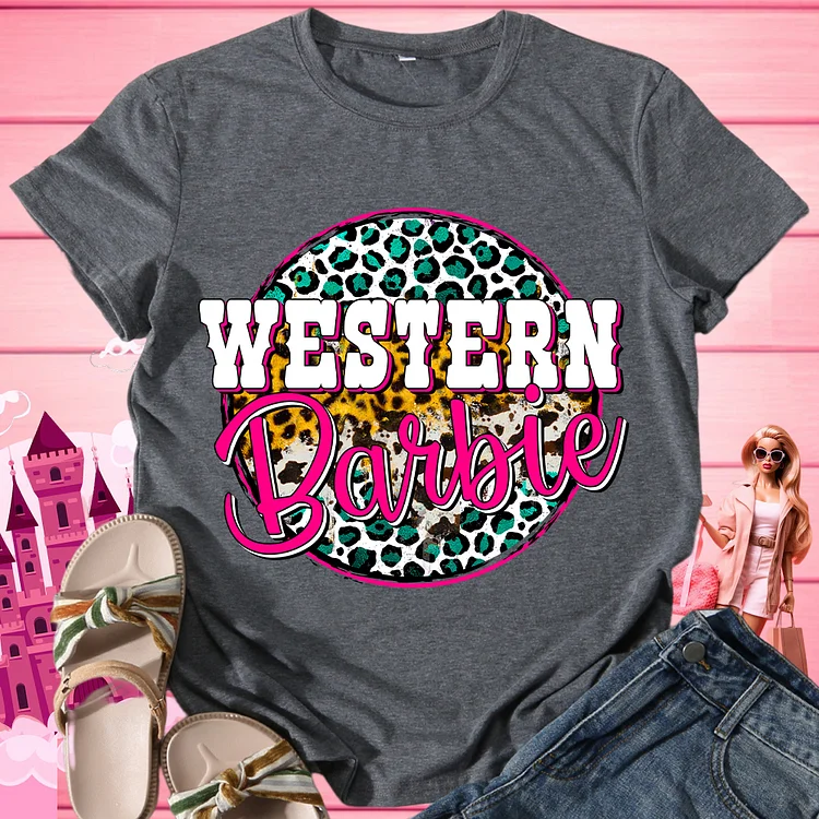 Western barbie Women Round Neck T-shirt - BSTCA0416