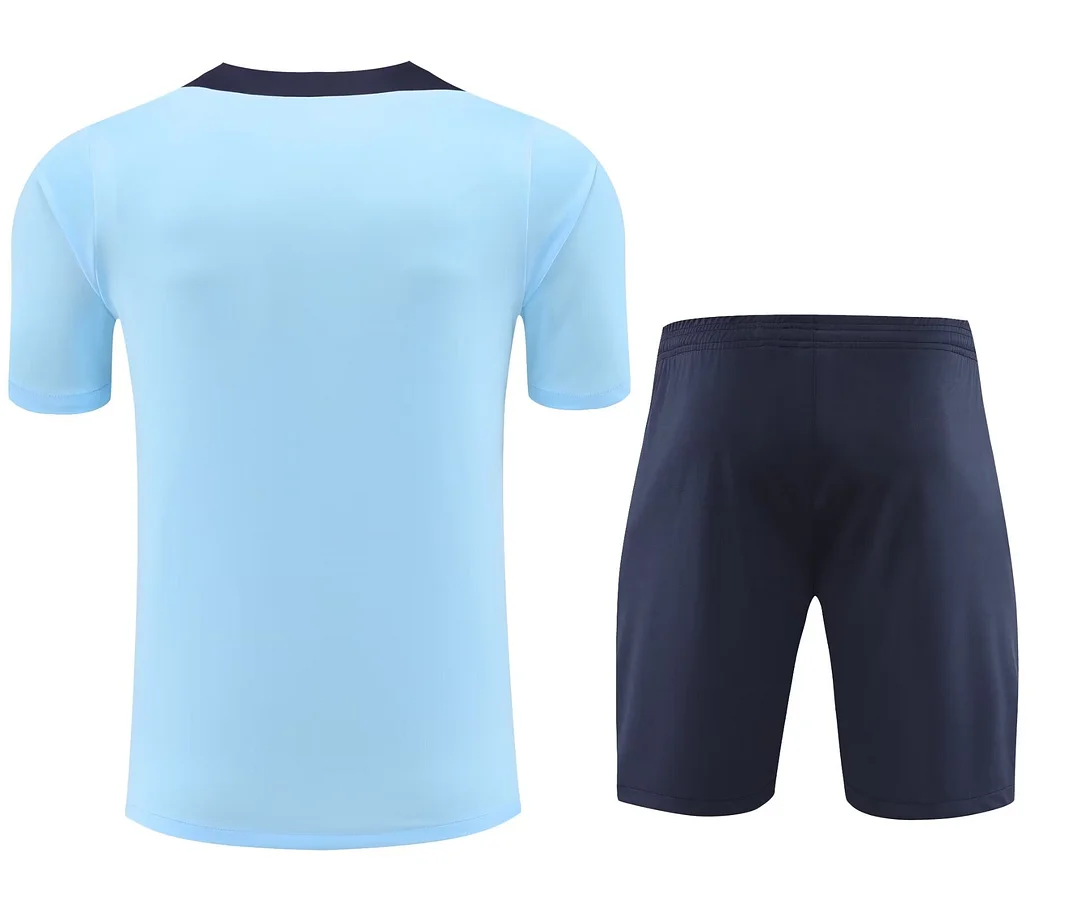 2024 France pre-match training Light Blue Shirt+Shorts 1:1 Thai Quality