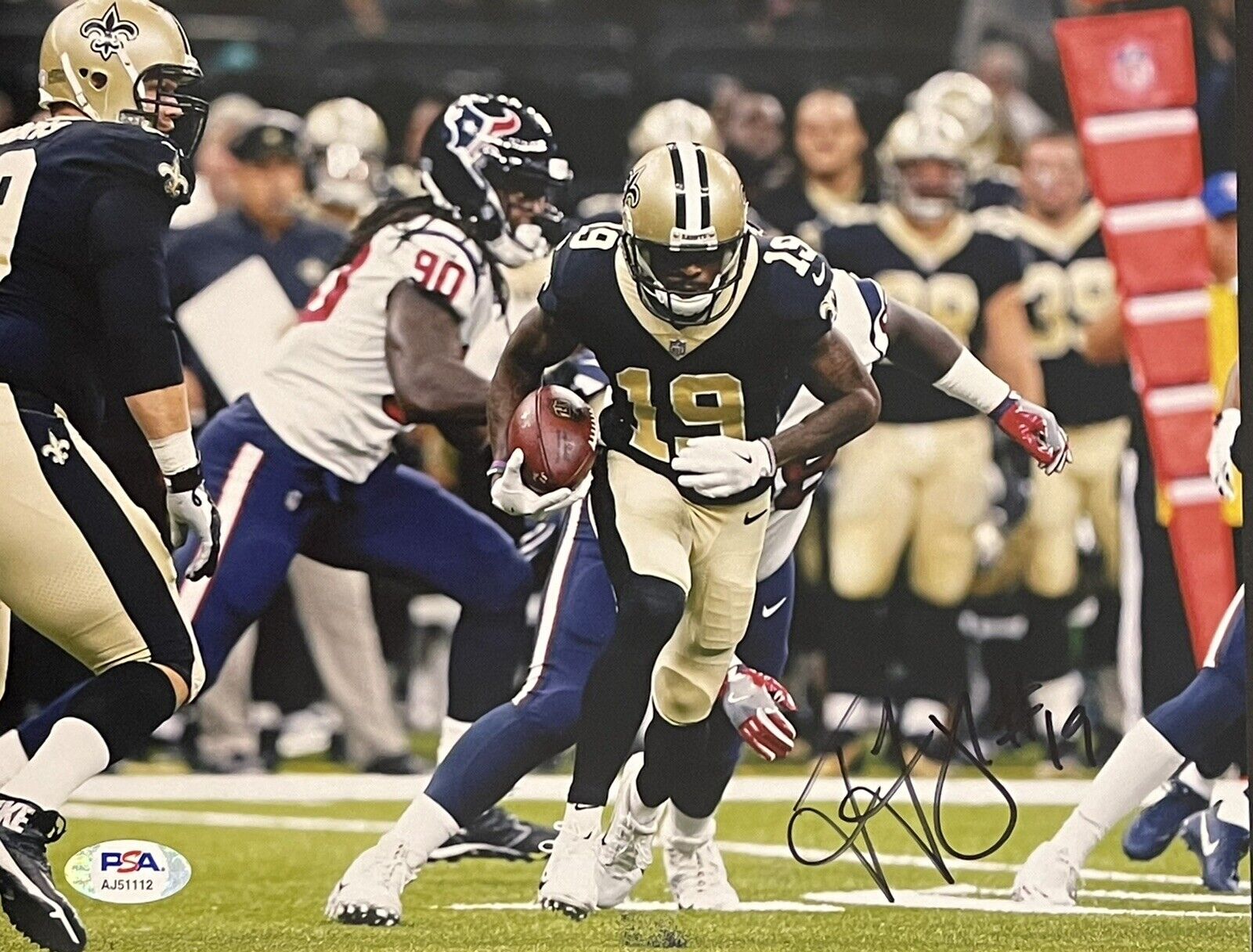 Ted Ginn Jr Signed Autographed New Orleans Saints 8x10 Photo Poster painting Champs PSA/DNA