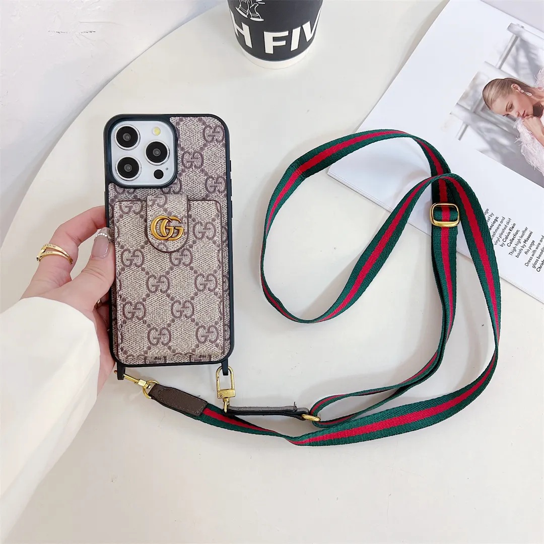 LV Elegant Canvas Leather Card Holder Gucci Ophidia GG Crossbody Apple iPhone Case