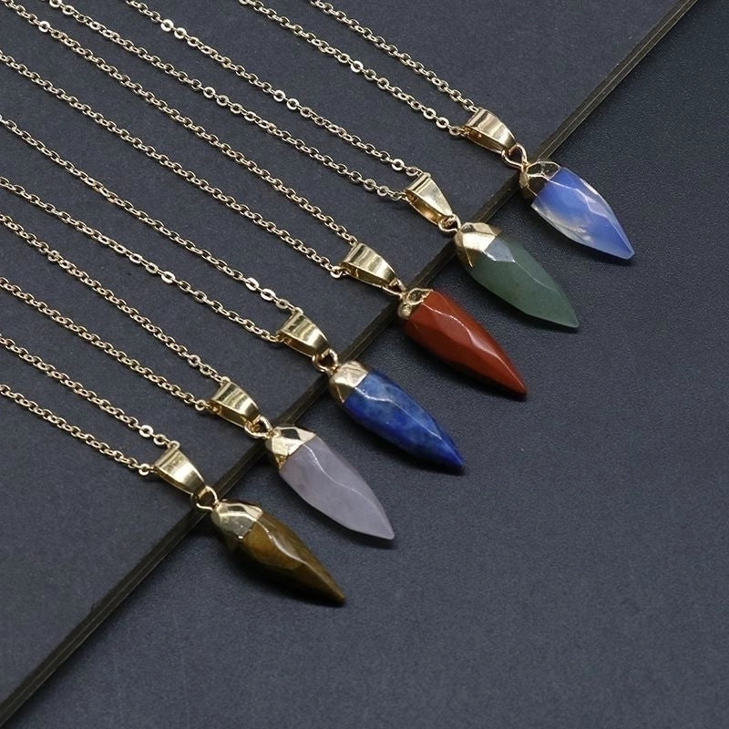 Minimalist Chili Natural Stone Polishing Pendant Necklace