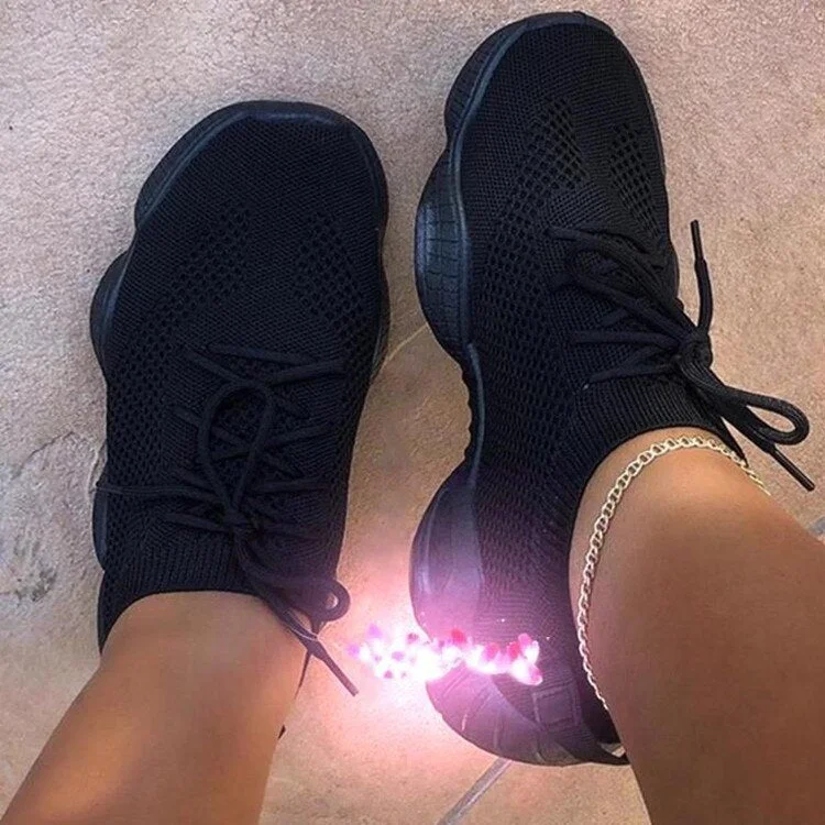  Sneakers Flat Bottom Casual Sports Shoes Single Shoe Tie Breathable Low-Side Socks Women Walking Shoes Mens Shoes Sports Shoes