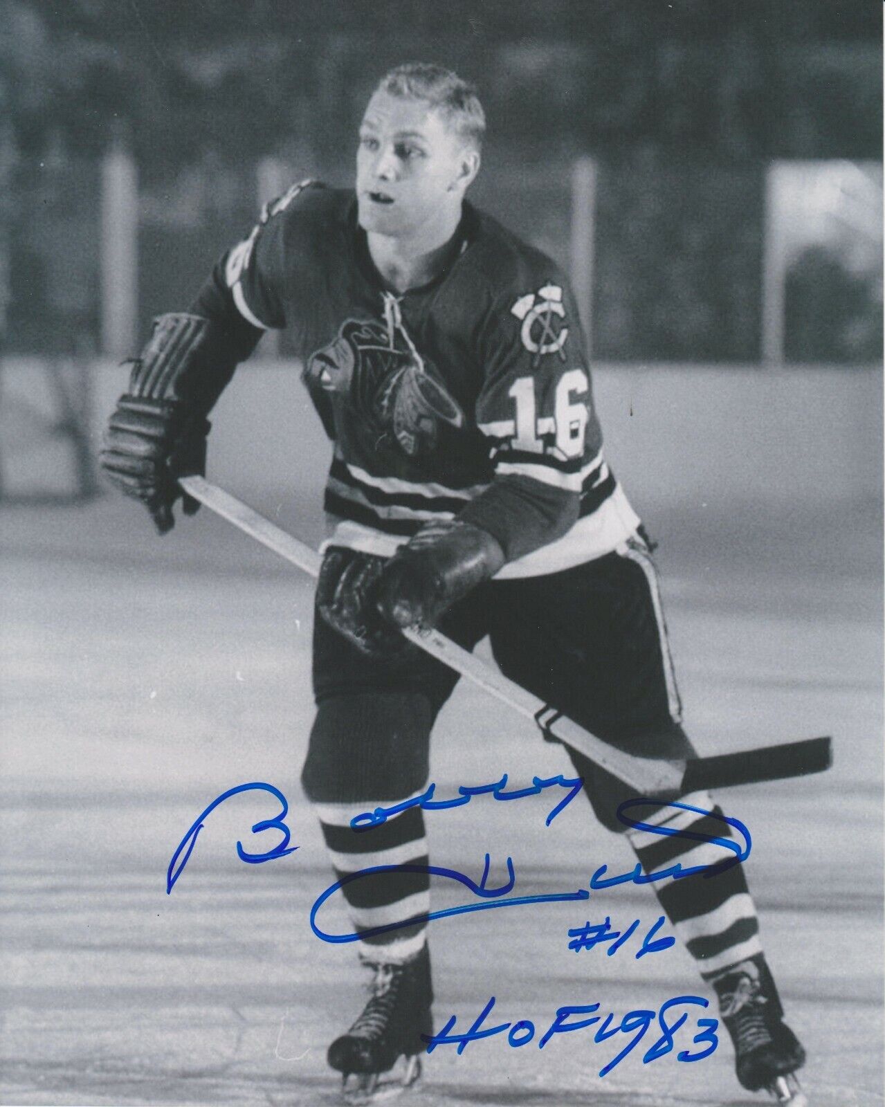 Bobby Hull Original Autographed 8X10 Photo Poster painting #4