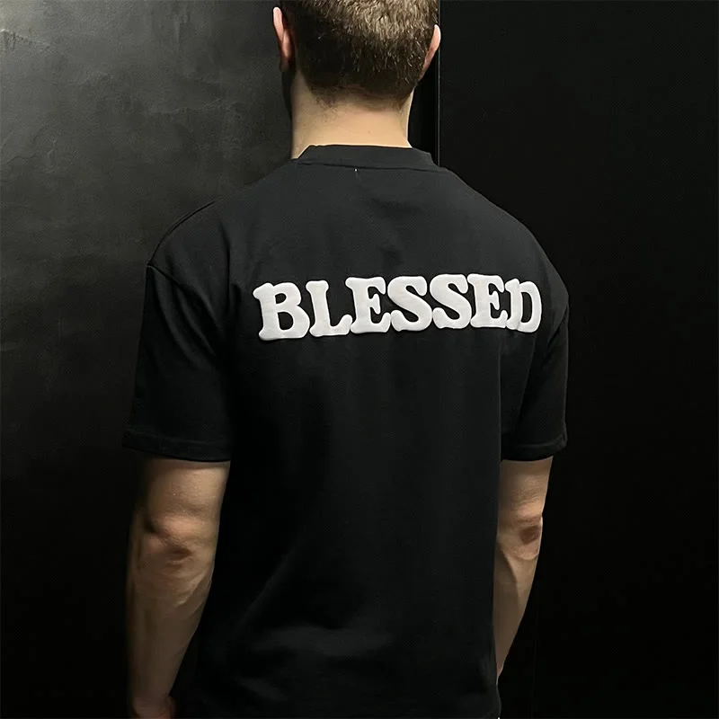 Outletsltd Blessed Print Short-sleeved T-shirt