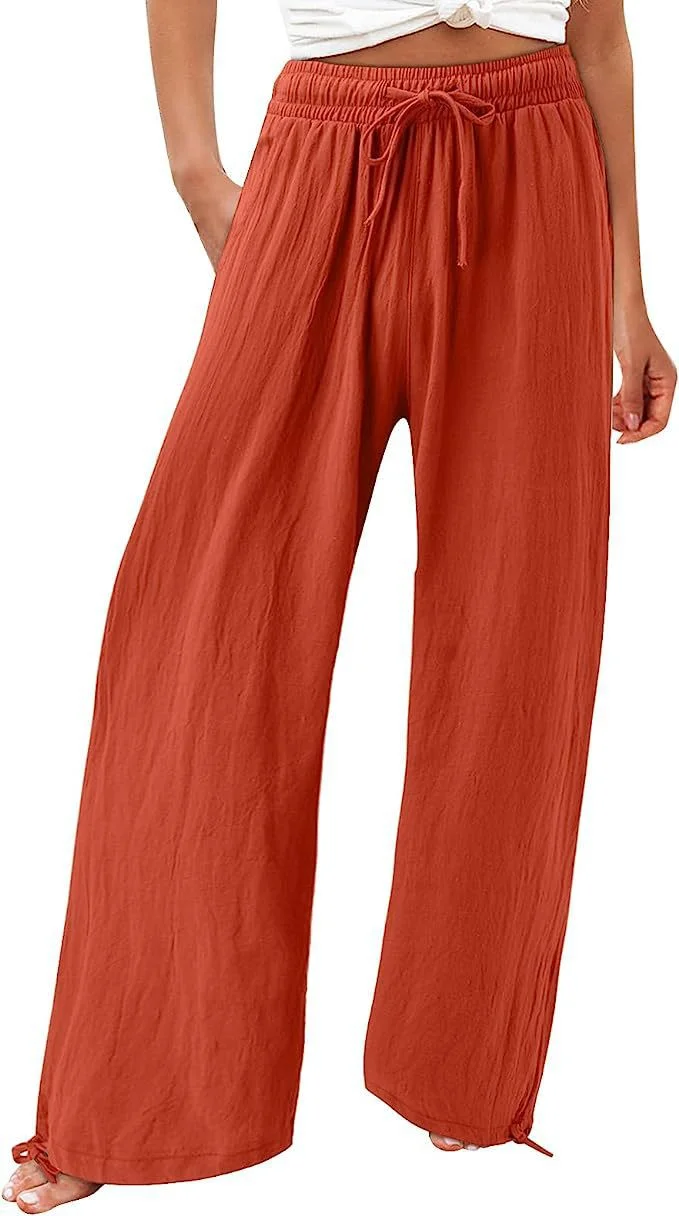 Women plus size clothing Women's Loose Casual Trousers Solid Pants-Nordswear