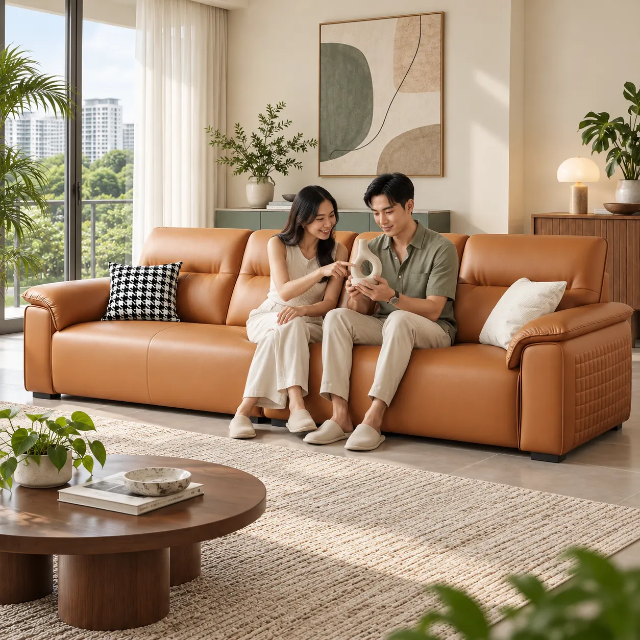 1256 High-Back Sofa - Caramel — Everyday living