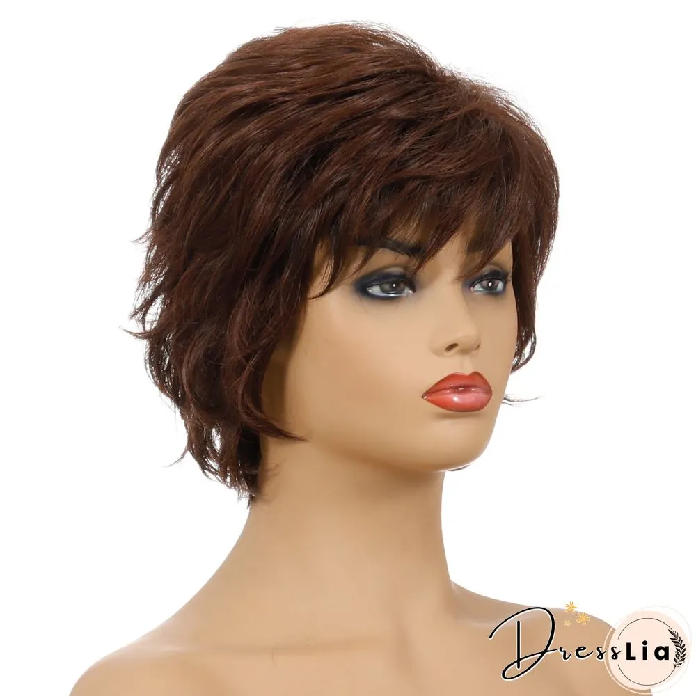 Explosions Wig Ladies Fashion Realistic Natural Chemical Fiber Short Curly Hair Headgear